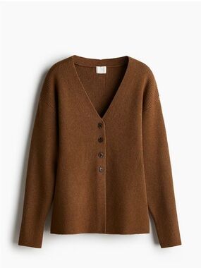 H&M Women's V-Neck Button Cardigan Sweater - Brown